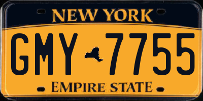 NY license plate GMY7755
