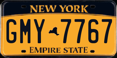 NY license plate GMY7767