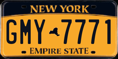 NY license plate GMY7771