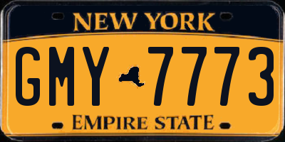 NY license plate GMY7773