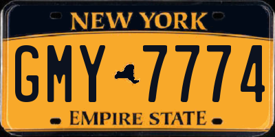 NY license plate GMY7774