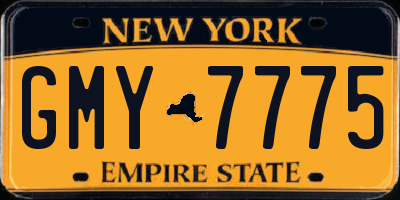 NY license plate GMY7775