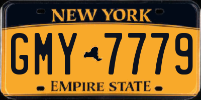 NY license plate GMY7779