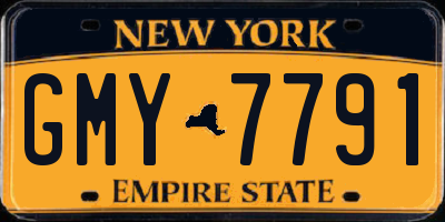 NY license plate GMY7791