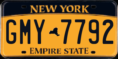 NY license plate GMY7792