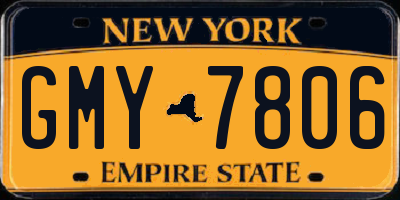 NY license plate GMY7806