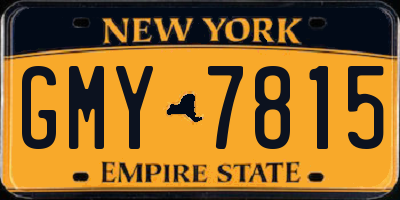 NY license plate GMY7815