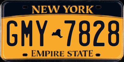 NY license plate GMY7828