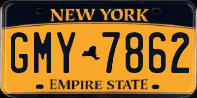 NY license plate GMY7862