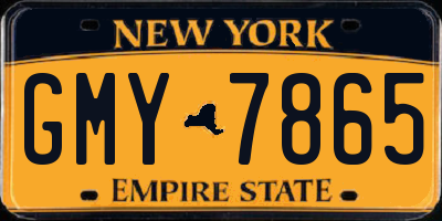 NY license plate GMY7865