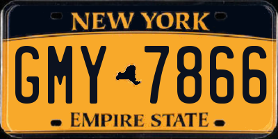 NY license plate GMY7866