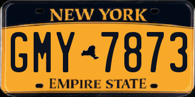 NY license plate GMY7873