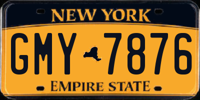 NY license plate GMY7876