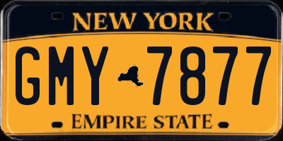 NY license plate GMY7877