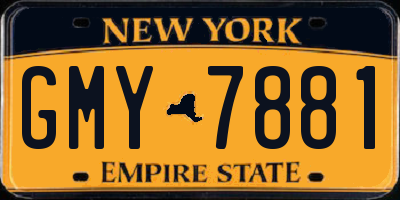 NY license plate GMY7881