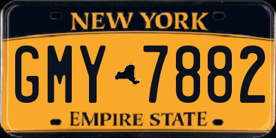 NY license plate GMY7882