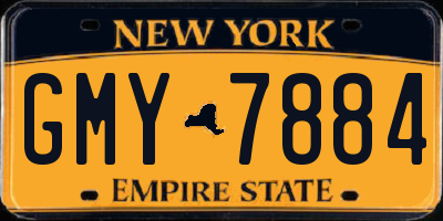 NY license plate GMY7884