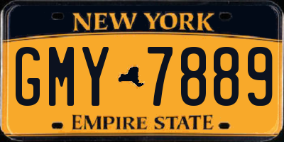 NY license plate GMY7889