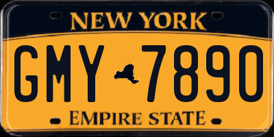 NY license plate GMY7890