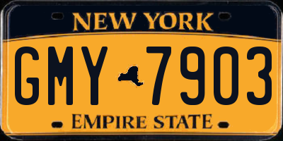 NY license plate GMY7903