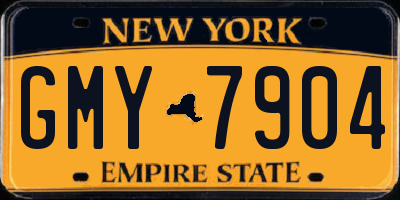 NY license plate GMY7904