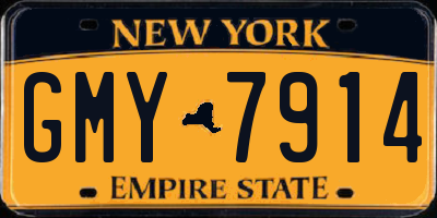 NY license plate GMY7914