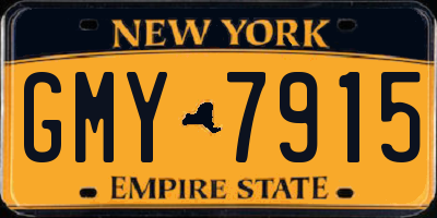 NY license plate GMY7915