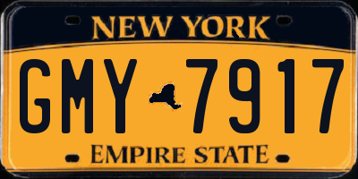 NY license plate GMY7917