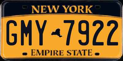 NY license plate GMY7922