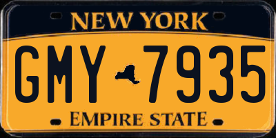 NY license plate GMY7935