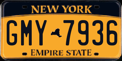 NY license plate GMY7936