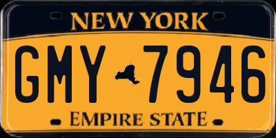NY license plate GMY7946