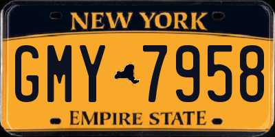 NY license plate GMY7958