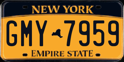 NY license plate GMY7959