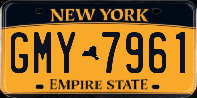 NY license plate GMY7961
