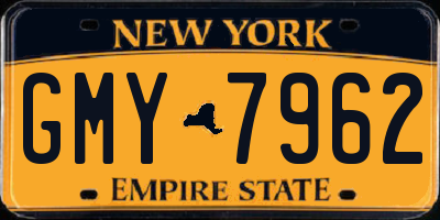 NY license plate GMY7962