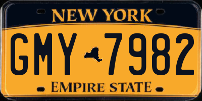 NY license plate GMY7982