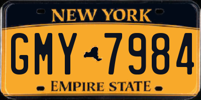 NY license plate GMY7984