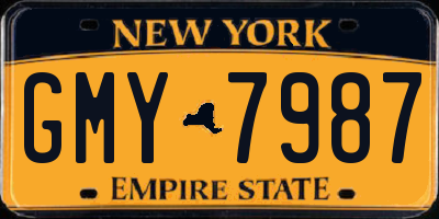 NY license plate GMY7987