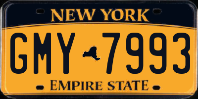 NY license plate GMY7993
