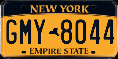 NY license plate GMY8044