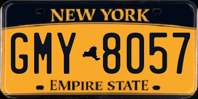 NY license plate GMY8057