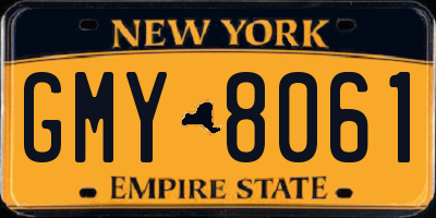 NY license plate GMY8061