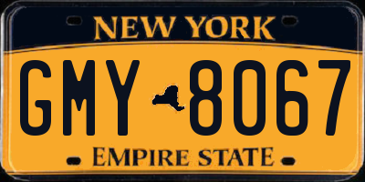 NY license plate GMY8067
