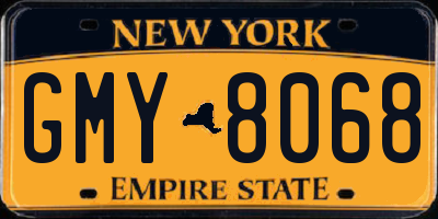NY license plate GMY8068