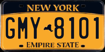 NY license plate GMY8101