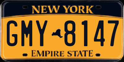 NY license plate GMY8147