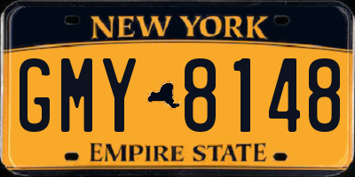 NY license plate GMY8148