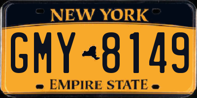 NY license plate GMY8149