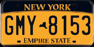 NY license plate GMY8153